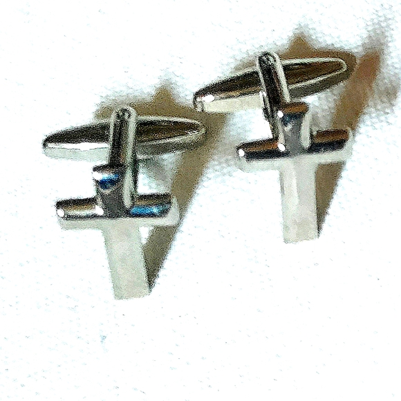 NEW Cufflinks: "The Cross". Christianity. Silver-Tone, Bullet Back. - Picture 4 of 5